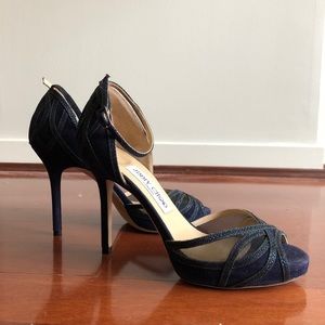 Jimmy Choo Dark Navy Shimmery Heels